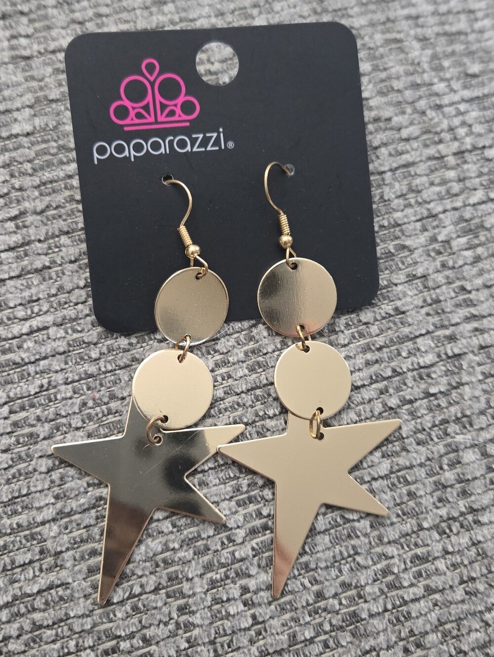 Paparazzi Gold Metal Star Dangle/Drop Hook Earrings Fashion Costume Theme